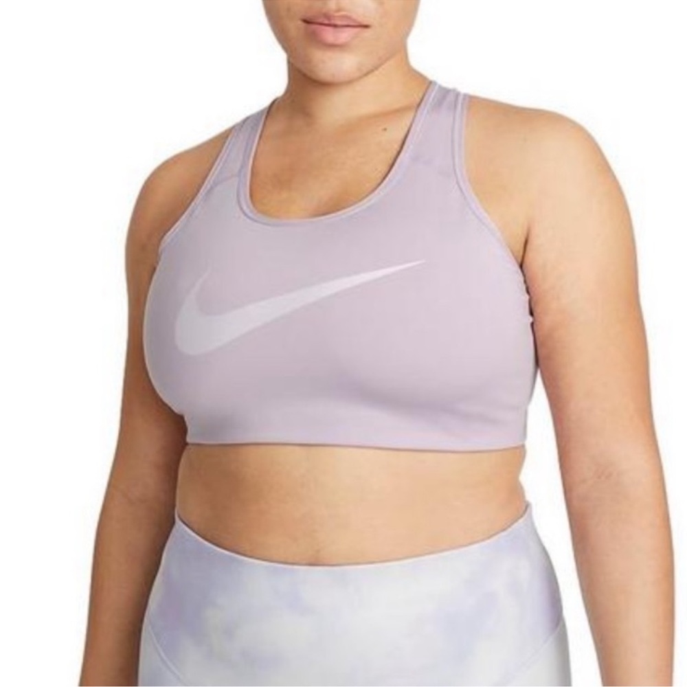 Nike Swoosh Icon Clash Medium Support Sports Bra Purple Size 1X